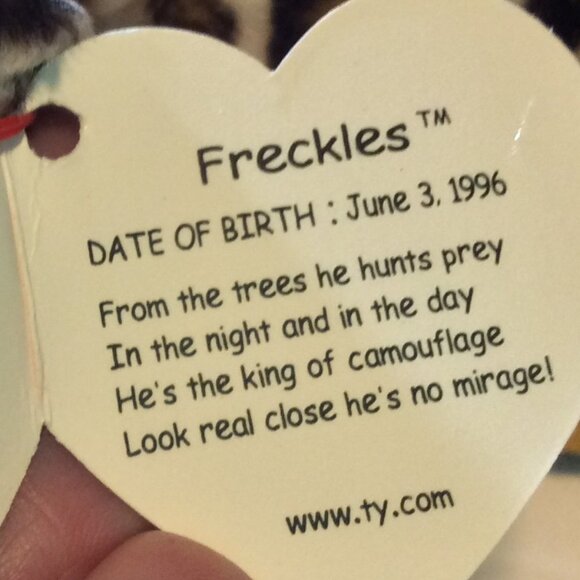Ty Beanie Babies Collection Freckles Leopard Rare Retired Vintage 1990s - Picture 9 of 9